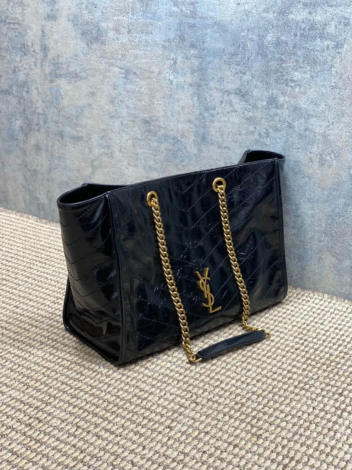 YSL Style Black Leather Tote Bag Lookbook Reference image 2