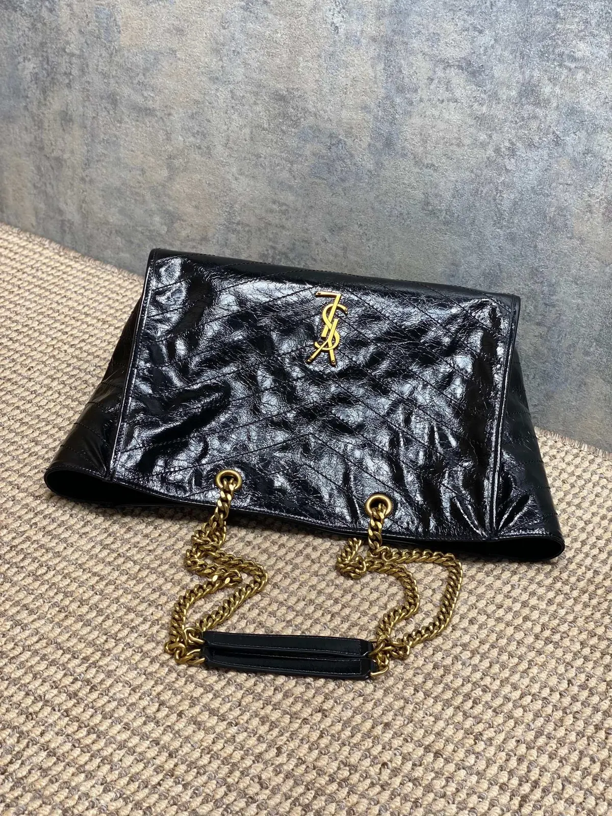 YSL Style Black Leather Tote Bag Lookbook Reference image 5