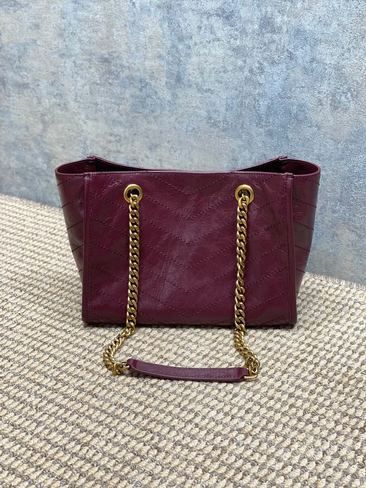 YSL Style Black Leather Tote Bag Lookbook Reference image 3
