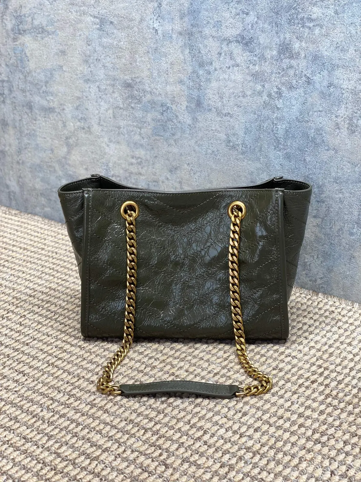 YSL Style Black Leather Tote Bag Lookbook Reference image 3