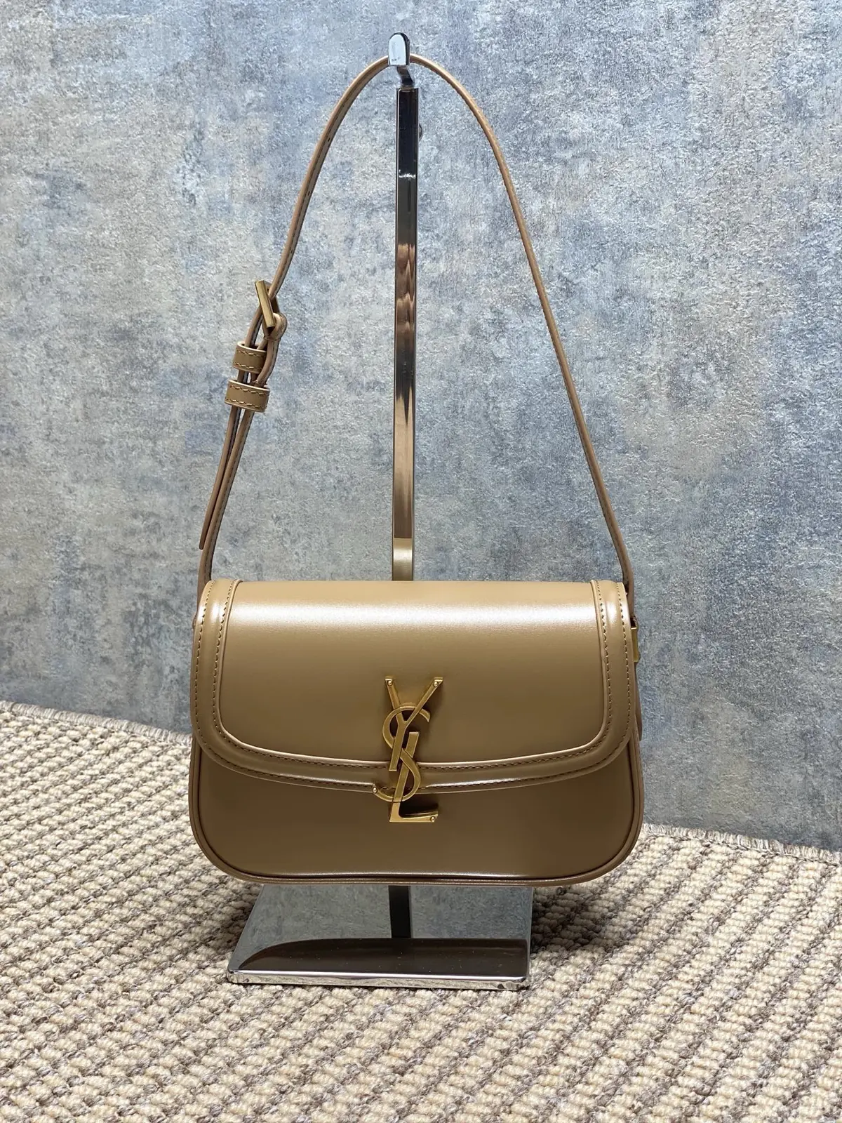 YSL Style Gold Leather Shoulder Bag Lookbook Reference image 1