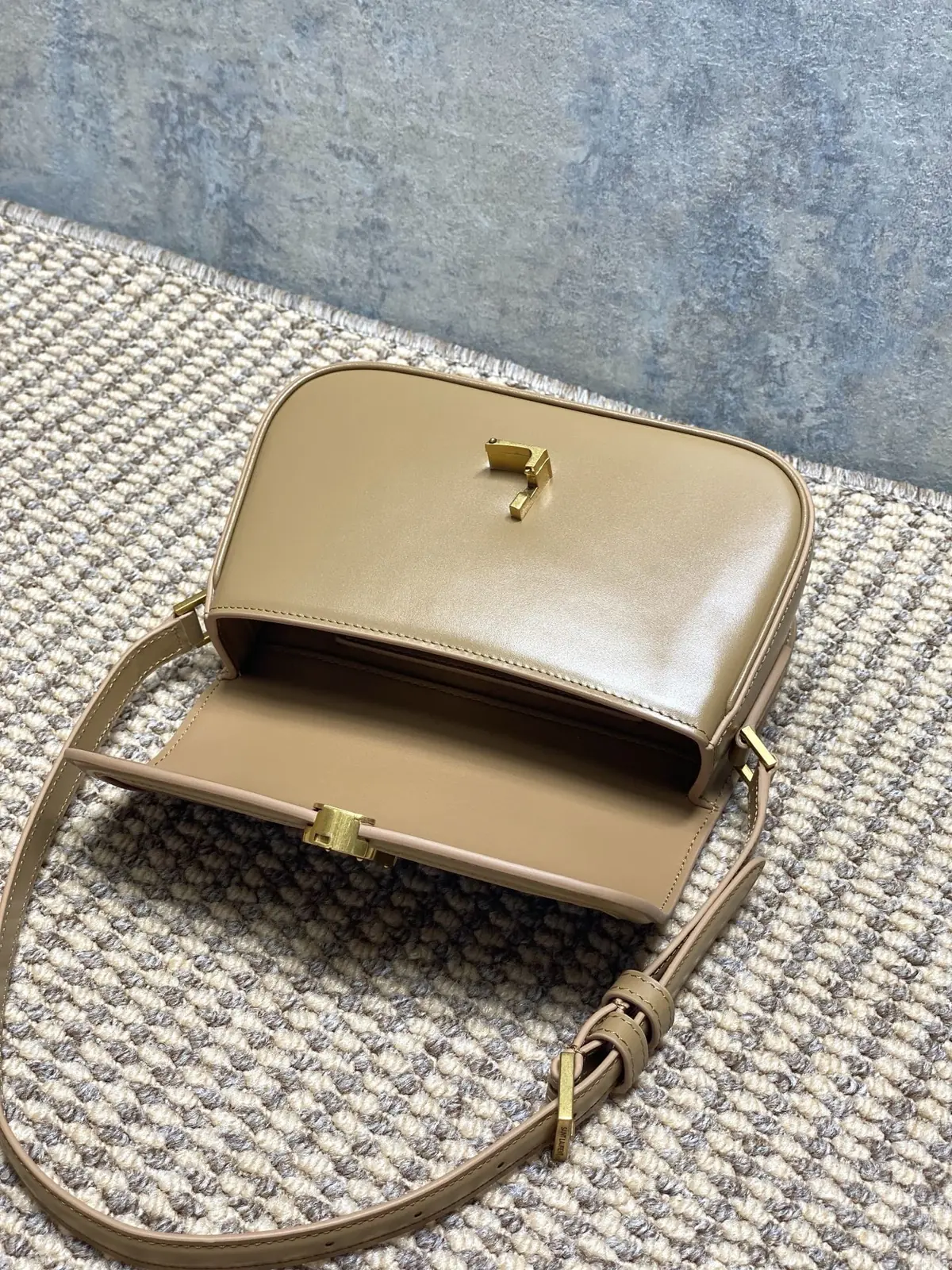 YSL Style Gold Leather Shoulder Bag Lookbook Reference image 5