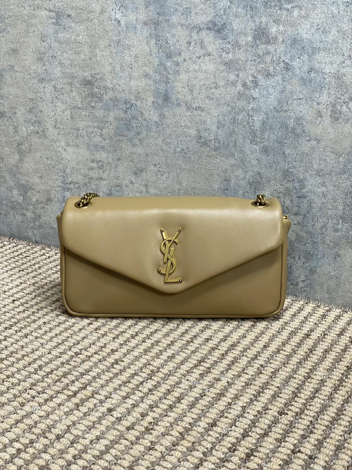 YSL Style Gold Leather Wallet Lookbook Reference image 1