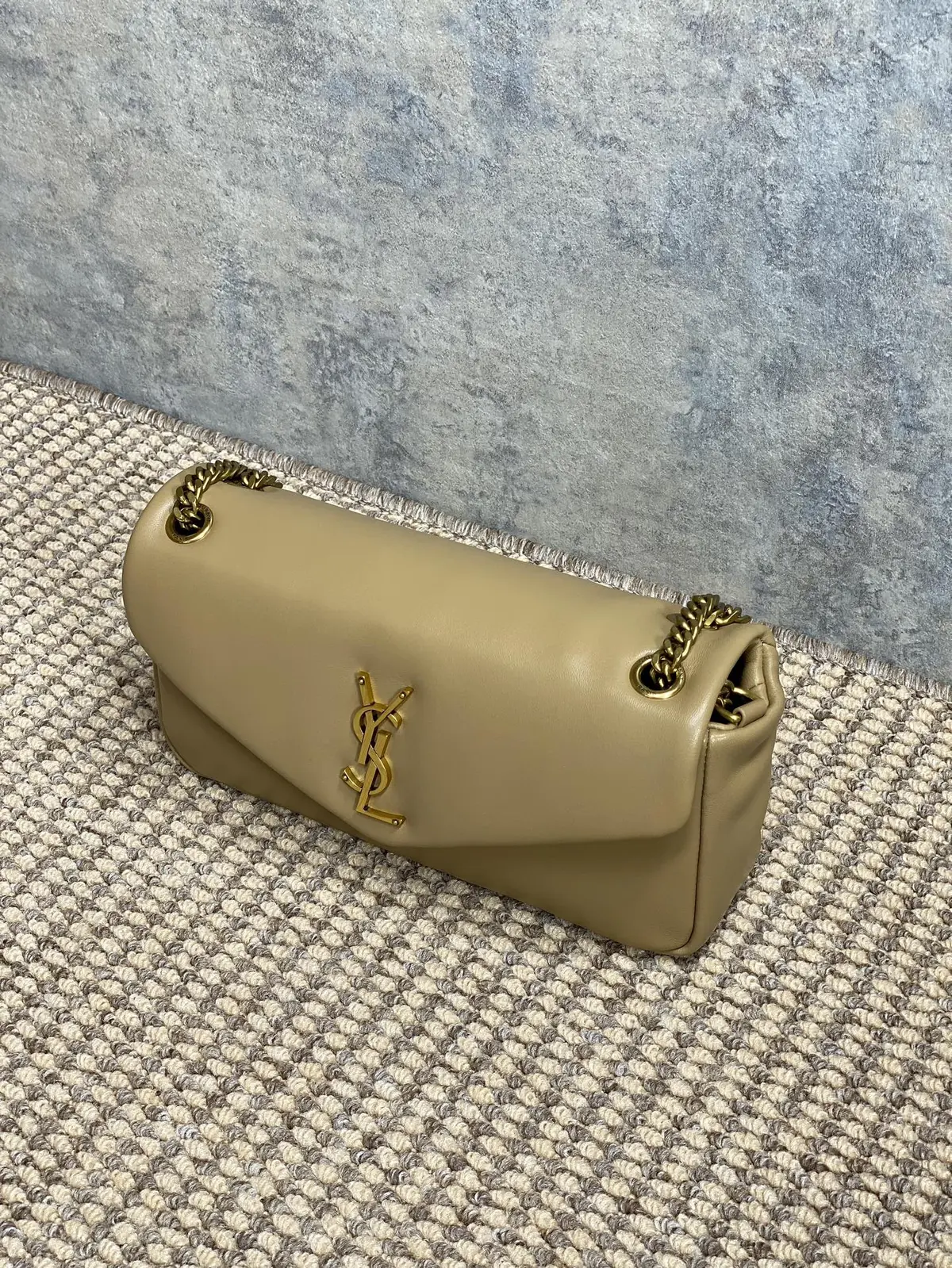 YSL Style Gold Leather Wallet Lookbook Reference image 4