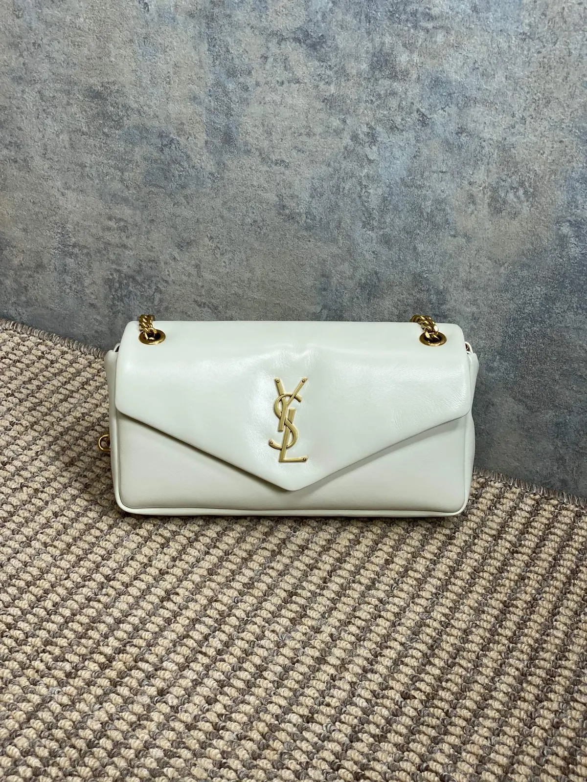 YSL Style Gold Leather Wallet Lookbook Reference image 1