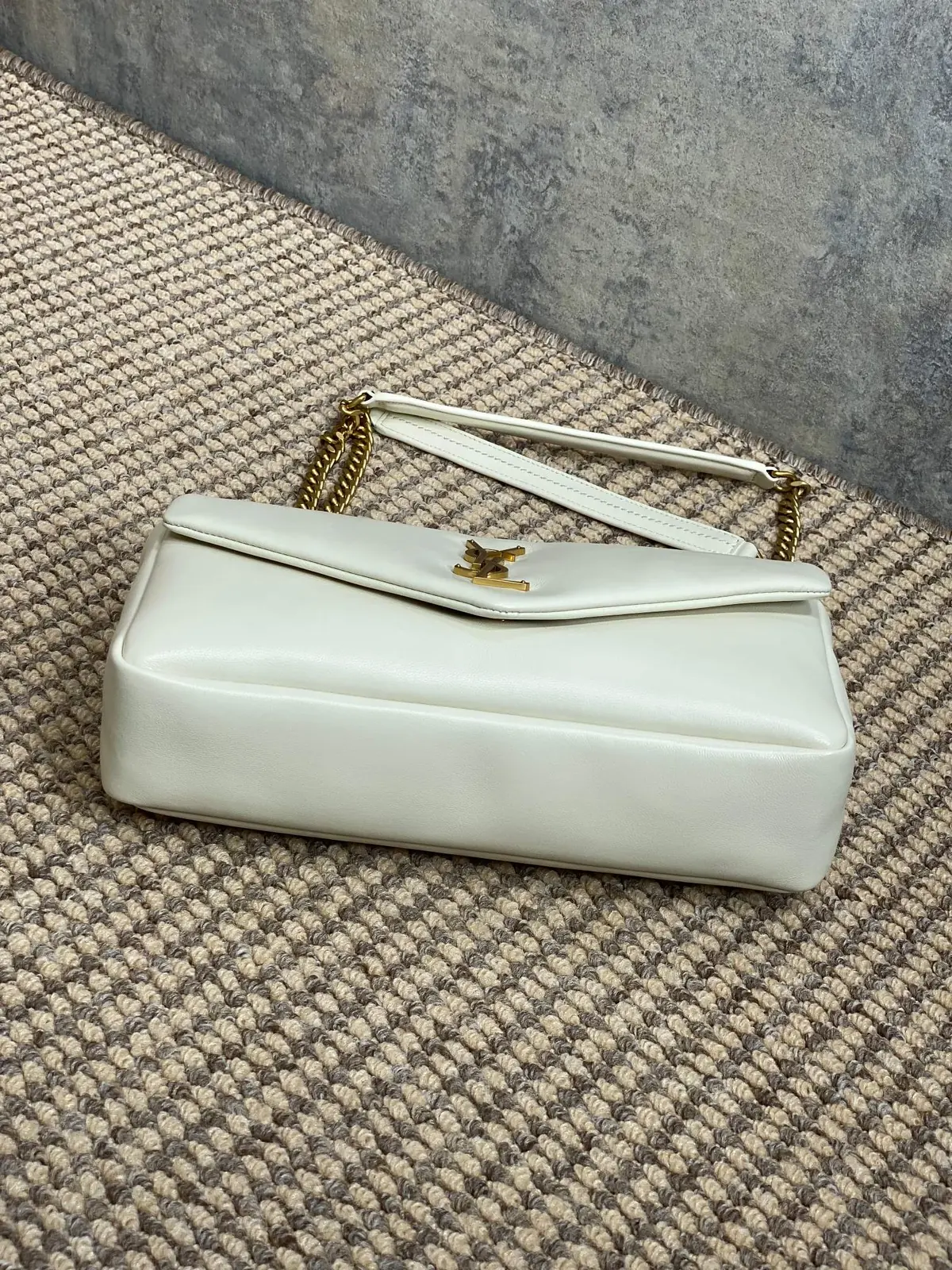 YSL Style Gold Leather Wallet Lookbook Reference image 3