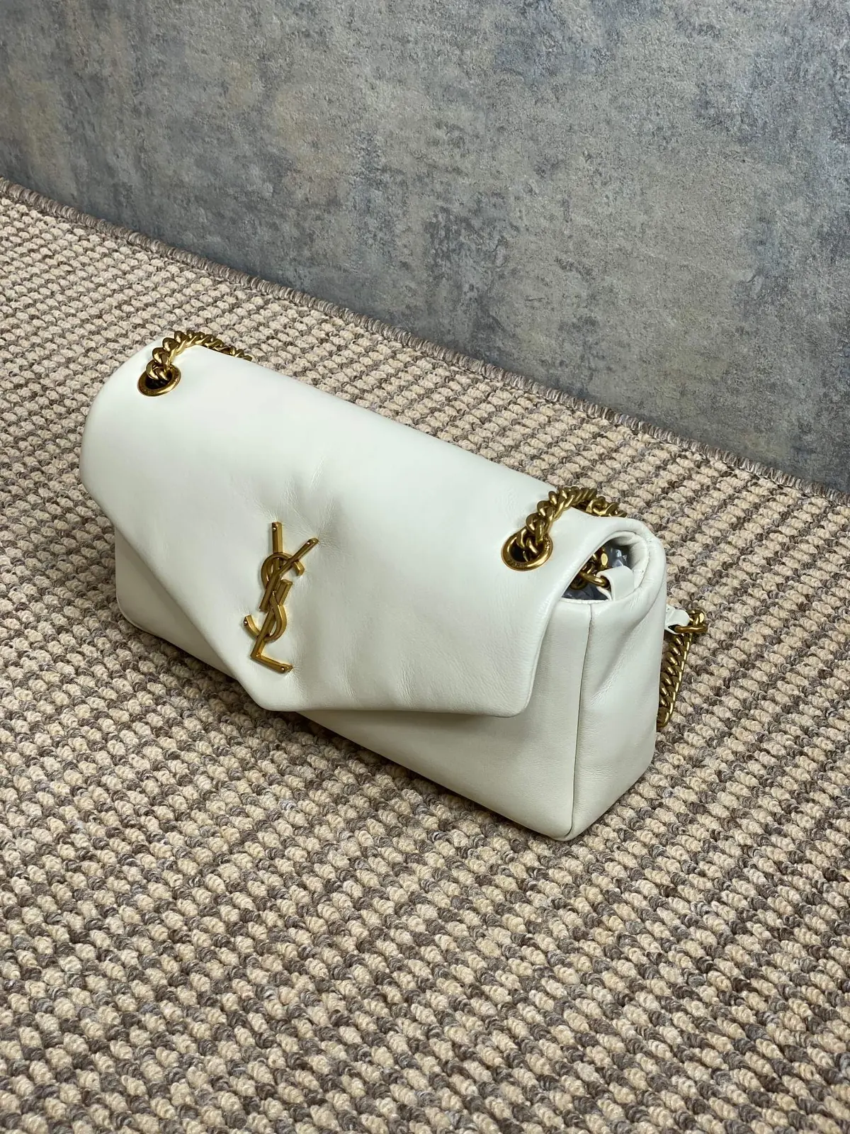 YSL Style Gold Leather Wallet Lookbook Reference image 4
