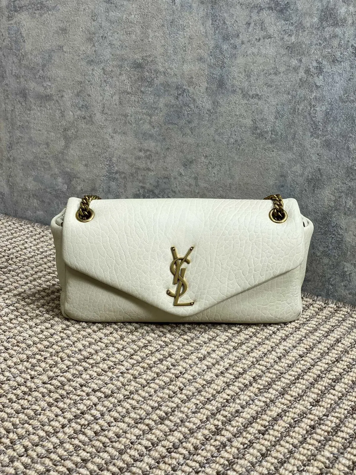 YSL Style Gold Leather Wallet Lookbook Reference image 1