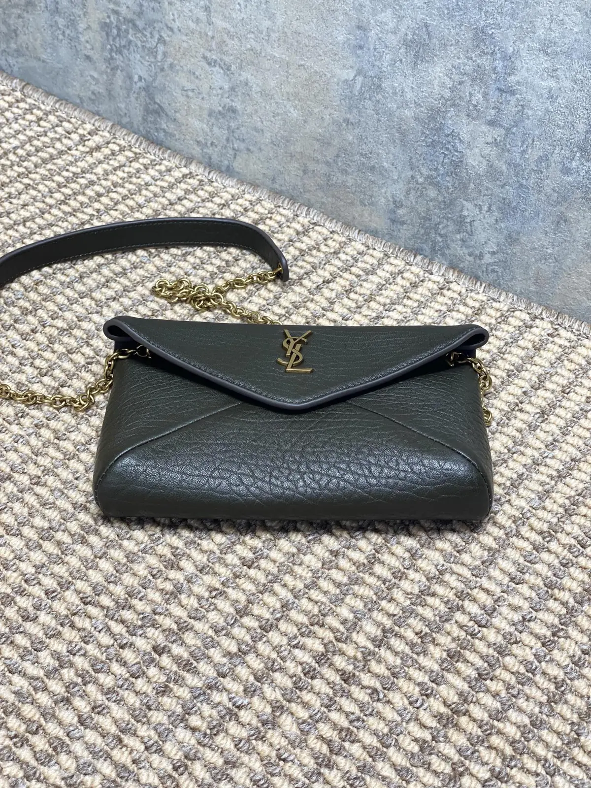 YSL Style Green Leather Chain Bag Bags Chain Bag detail image 3 from source 729395
