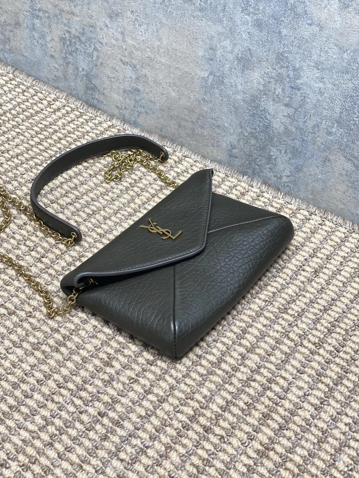 YSL Style Green Leather Chain Bag Bags Chain Bag detail image 4 from source 729395