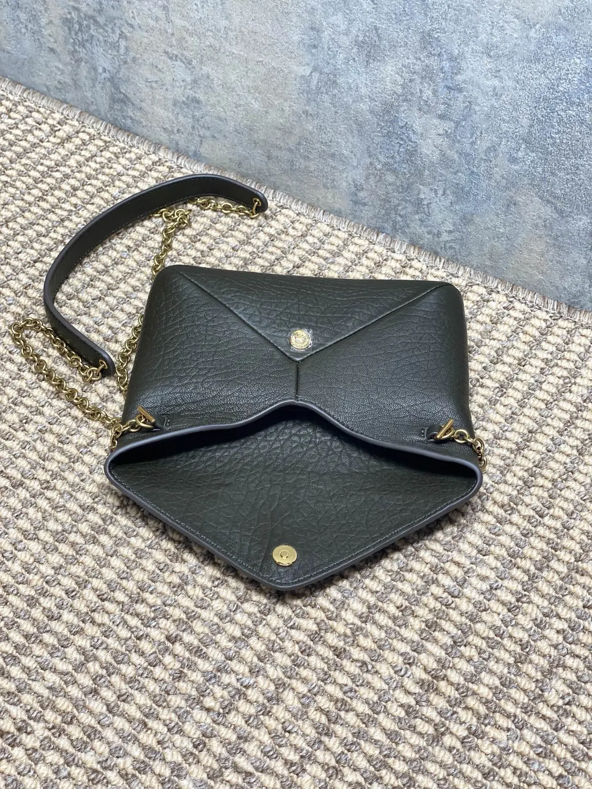 YSL Style Green Leather Chain Bag Bags Chain Bag detail image 5 from source 729395