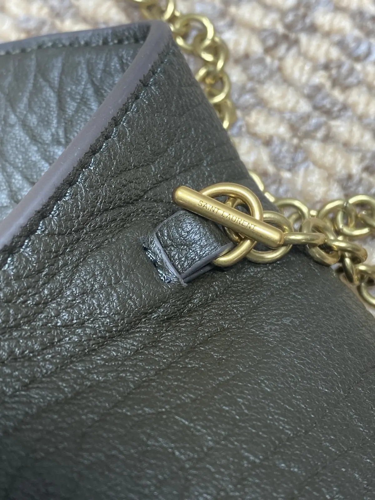 YSL Style Green Leather Chain Bag Bags Chain Bag detail image 7 from source 729395
