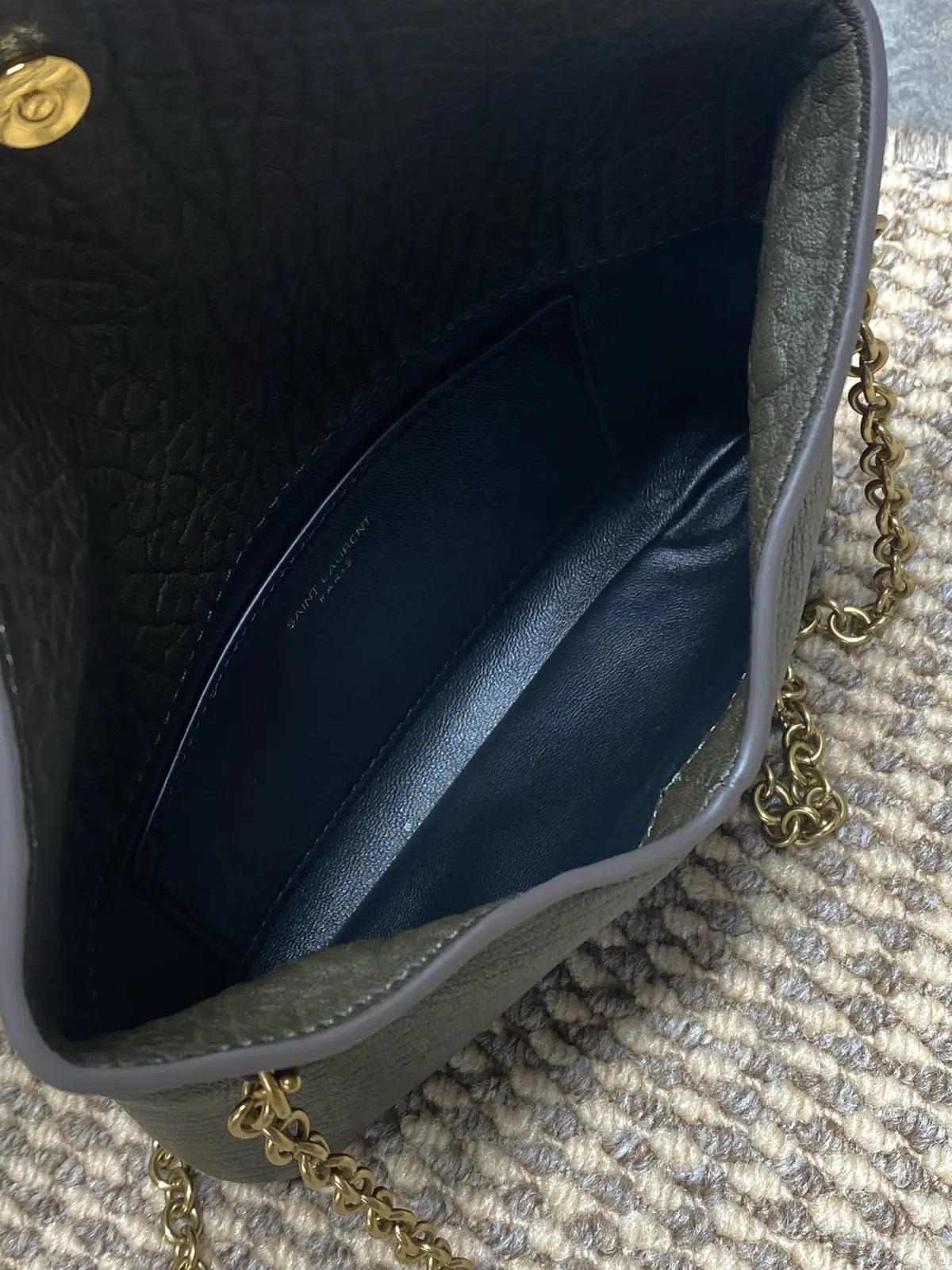 YSL Style Green Leather Chain Bag Bags Chain Bag detail image 9 from source 729395