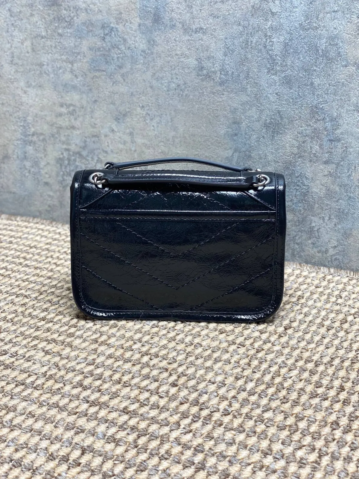 YSL Style Leather Top Handle Bag Lookbook Reference image 2