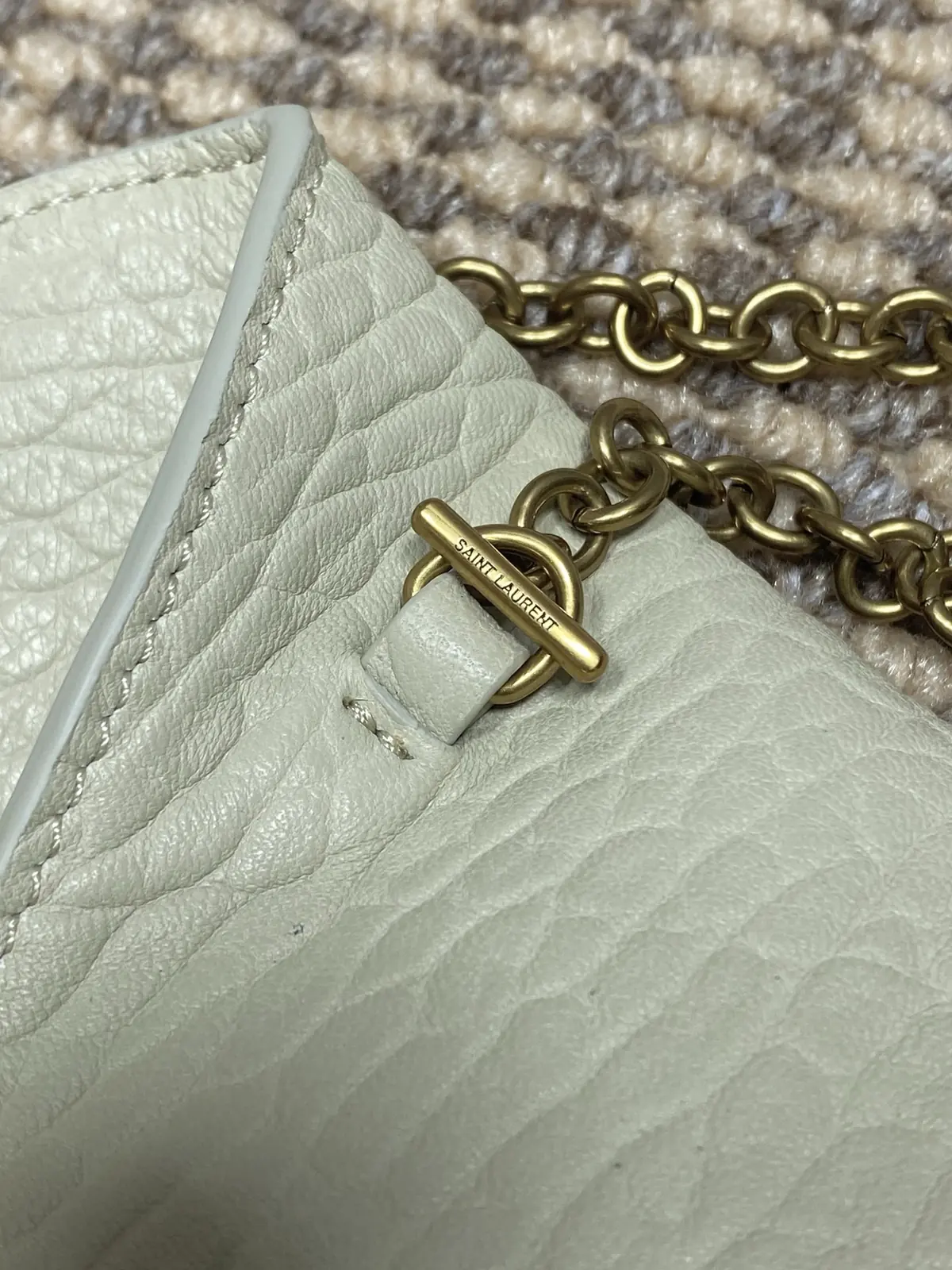 YSL Style White Leather Chain Bag Bags Chain Bag detail image 7 from source 729394