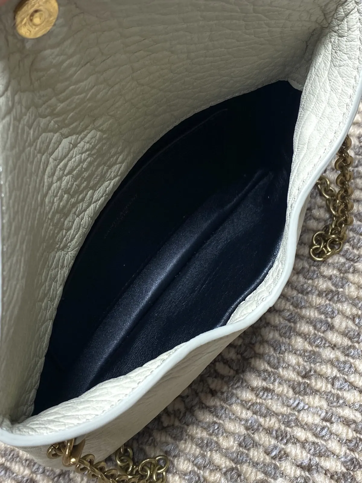 YSL Style White Leather Chain Bag Bags Chain Bag detail image 9 from source 729394