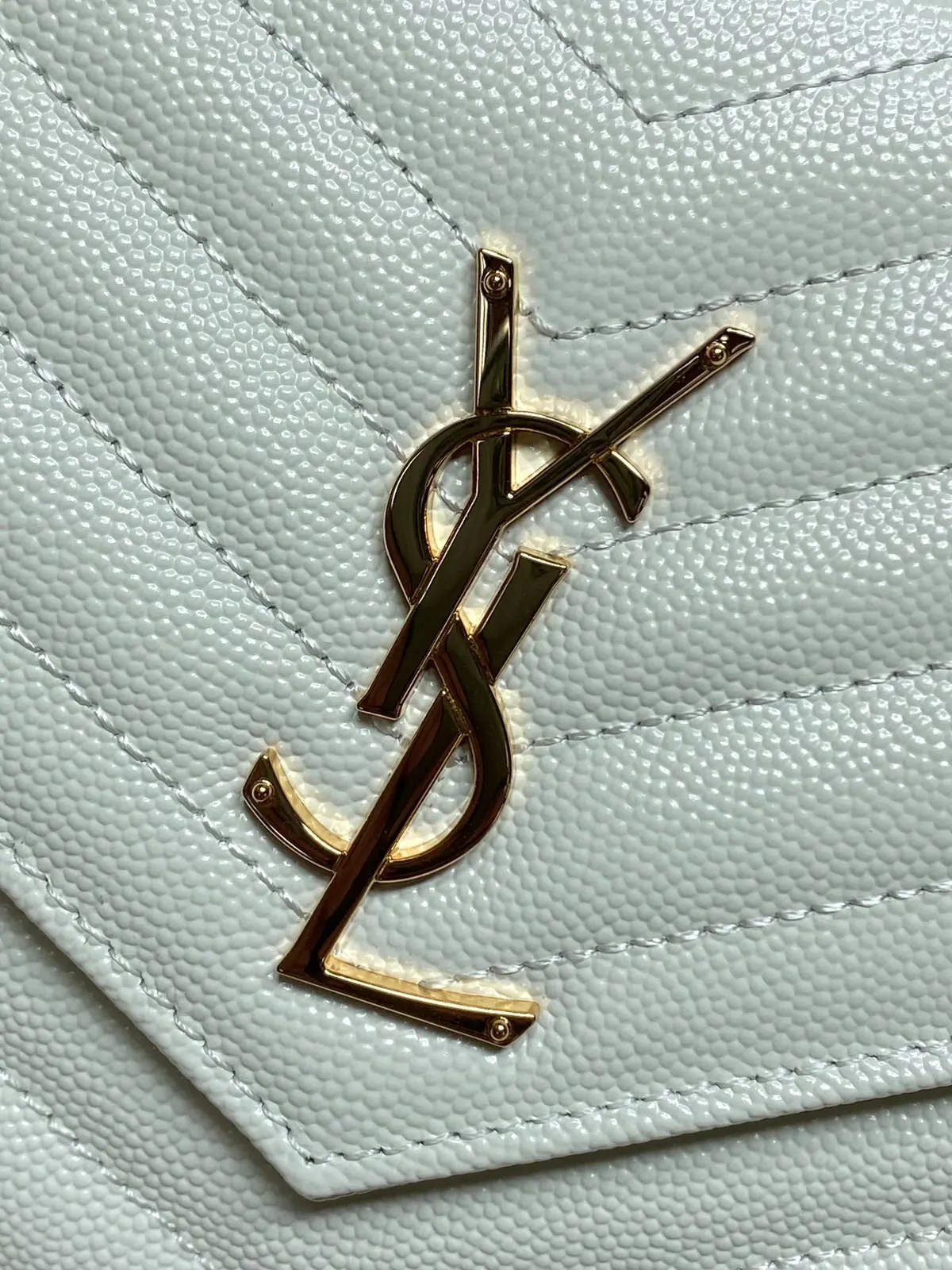YSL Style White Leather Clutch Lookbook Reference image 5